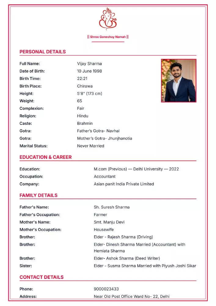 free biodata maker for marriage